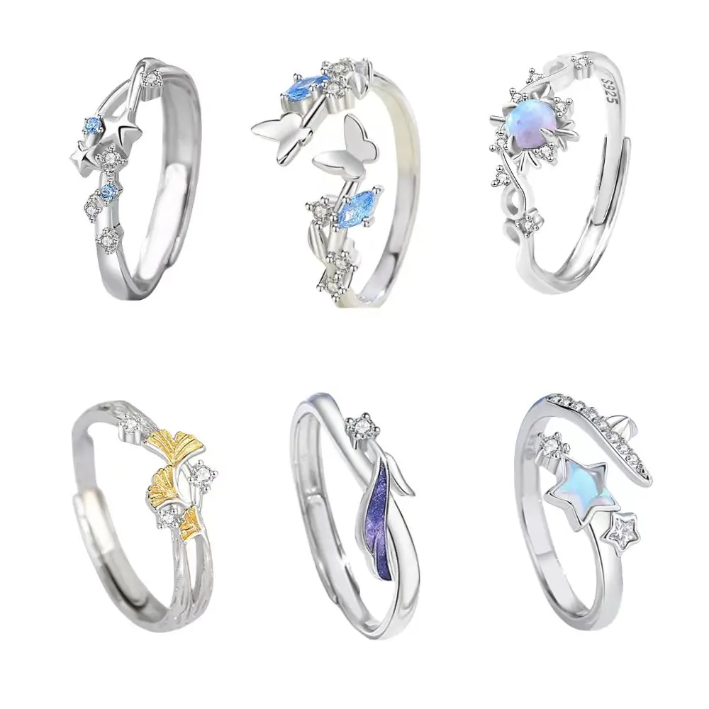 

Winter New 925 Sterling Silver Original Fairy Christmas Snowflake Ring Women's Christmas Party Exquisite Jewelry Accessories