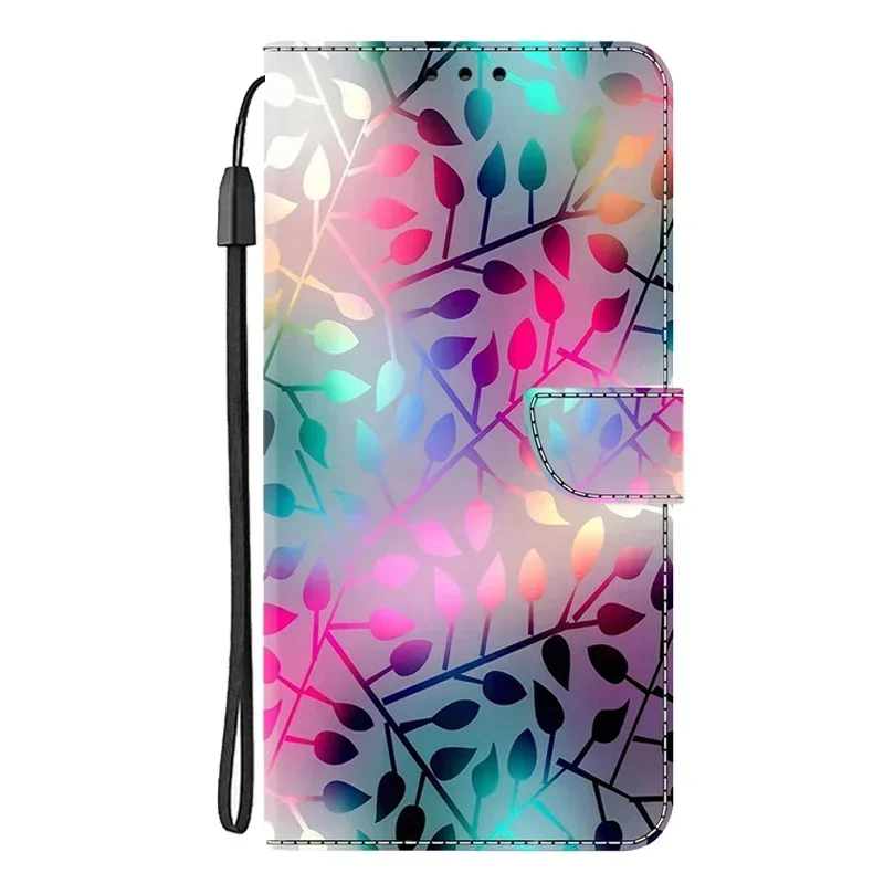Elegant Leather Flip Wallet Phone Case with Magnetic Stand - Cute Design