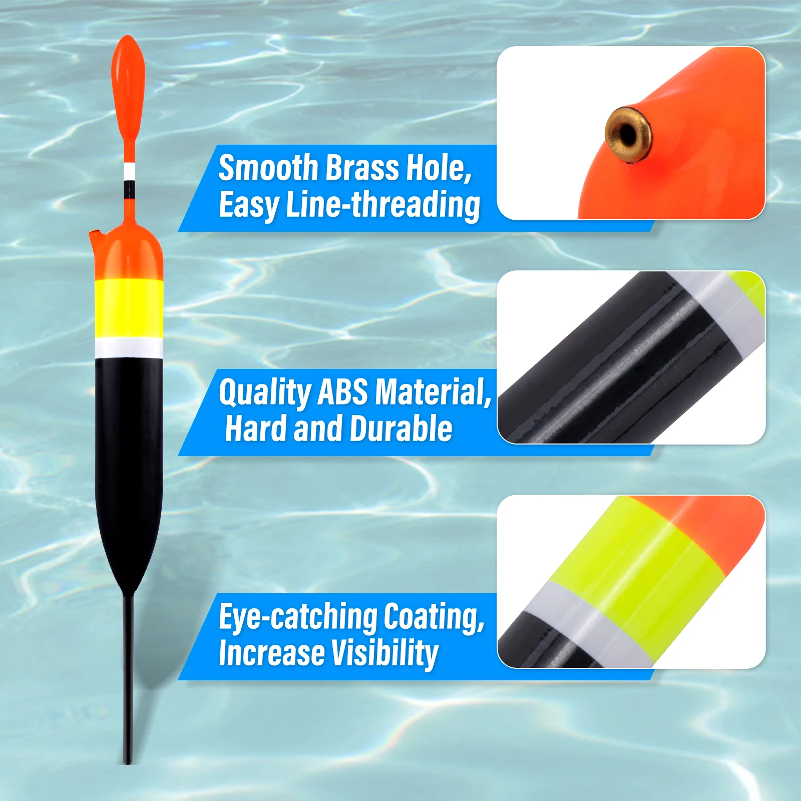 5pcs Fishing Bobbers Slip Floats ABS Slide Fishing Floats Freshwater ...