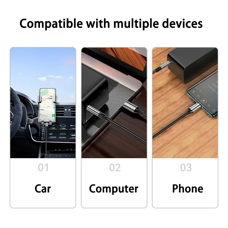 Universal Type-C to 3.5mm Audio Adapter Cable