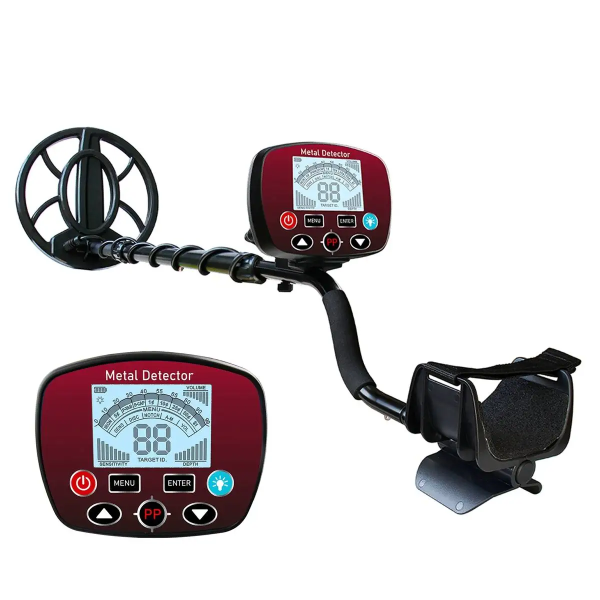 MD-940B Metal Detector IP68 Waterproof 10" Search Coil High Accuracy Memory Function Treasure Hunting Metal Tester with DSP Chip