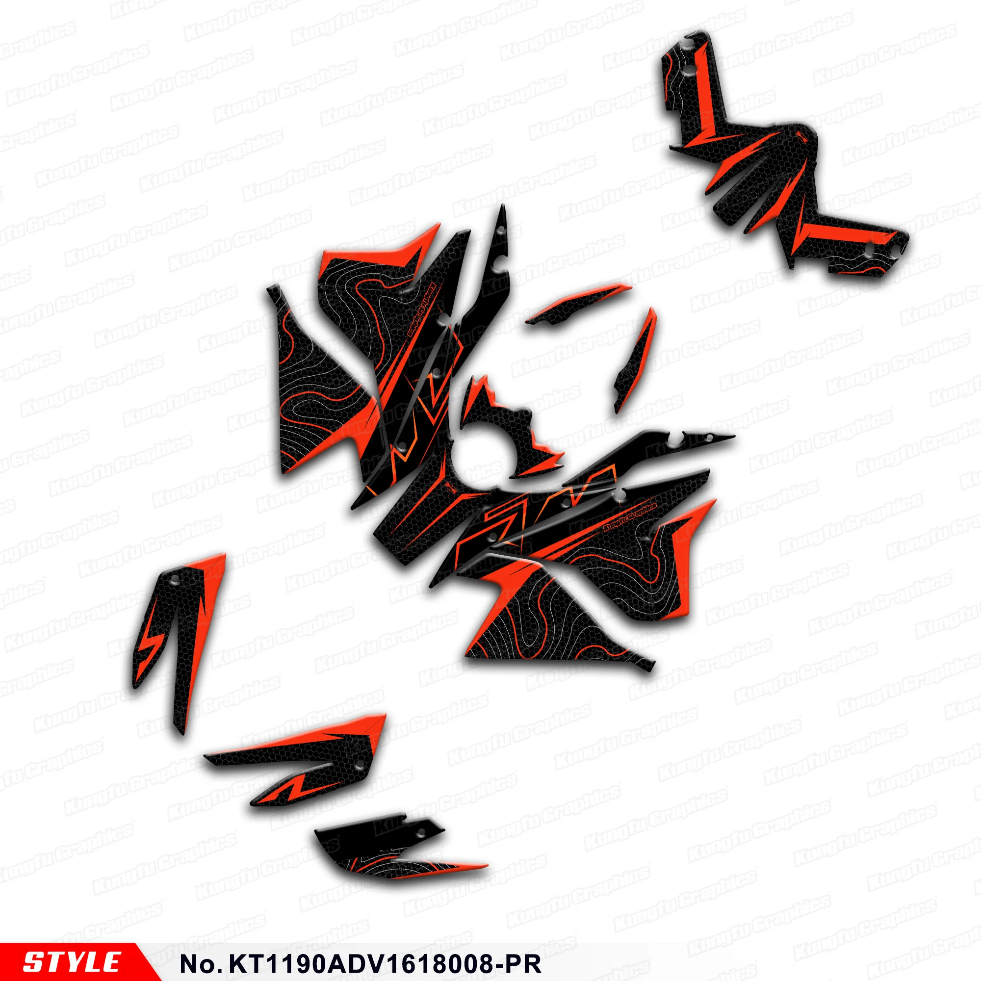 

Переводные картинки для мотоциклов, графический комплект Deco для KTM 1090 1190 Adventure ADV 2016 2017 2018, Стиль No.KT1190ADV1618008-PR