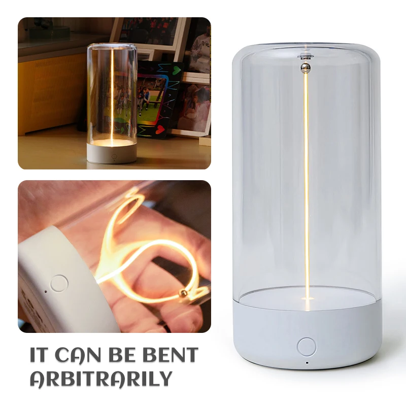 

Creative High-tech Feel Magnetic Desk Lamp Portable Led Night Light Camping Lamp Rechargeable Restaurant Bedroom Atmosphere Lamp