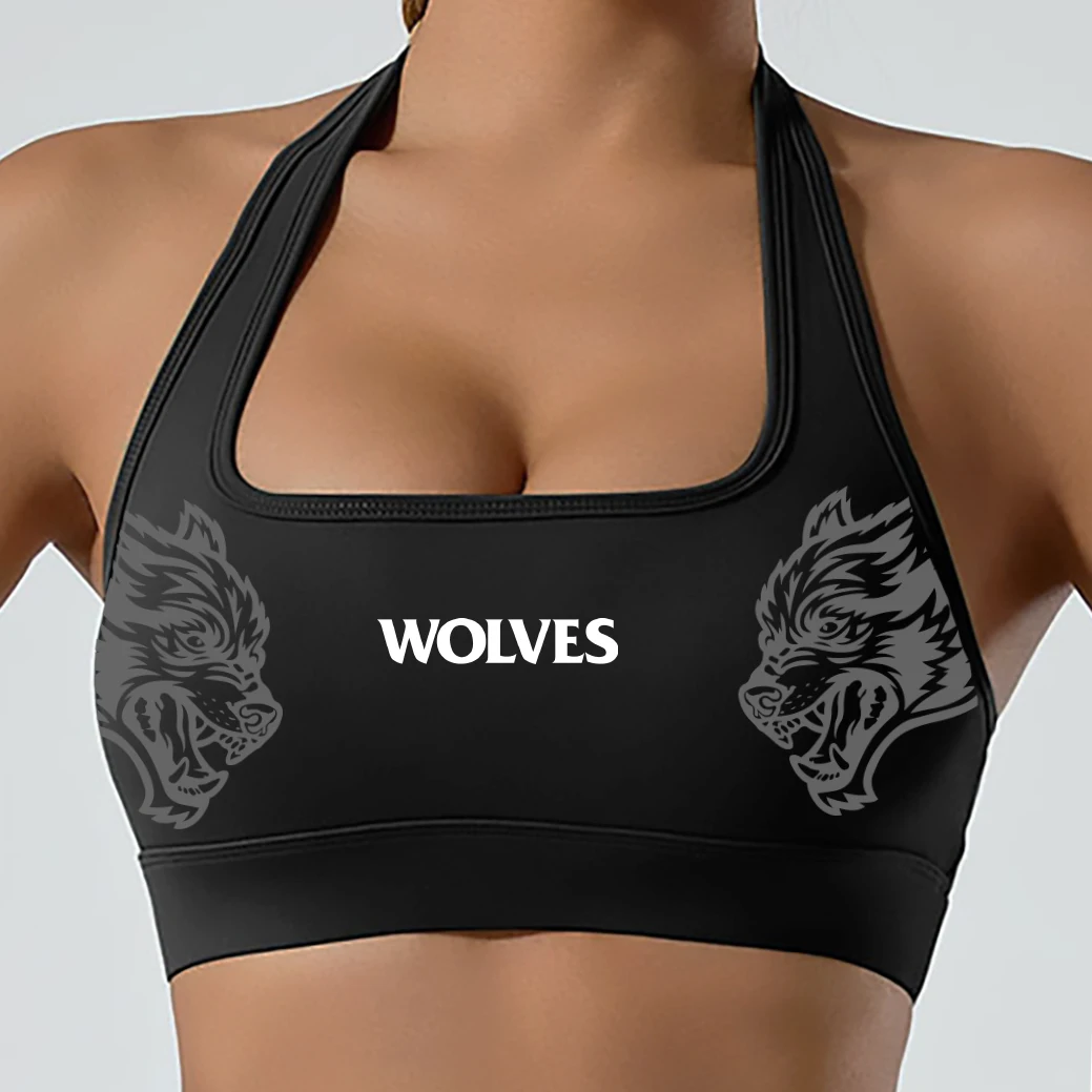 

Darc SHE Bra Sexy Shirt 2024 Fashion Gym Underwear Wolf Head Sport Bra Breathable Halter Tops Female Athletic Stretch Wear