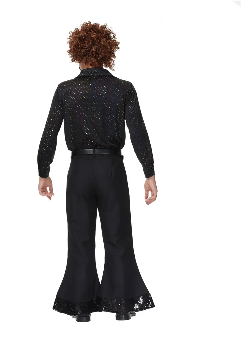 Adult Men 70s 80s Hippie Costume Retro Music Festival Disco Cosplay Party Halloween Fancy Dress