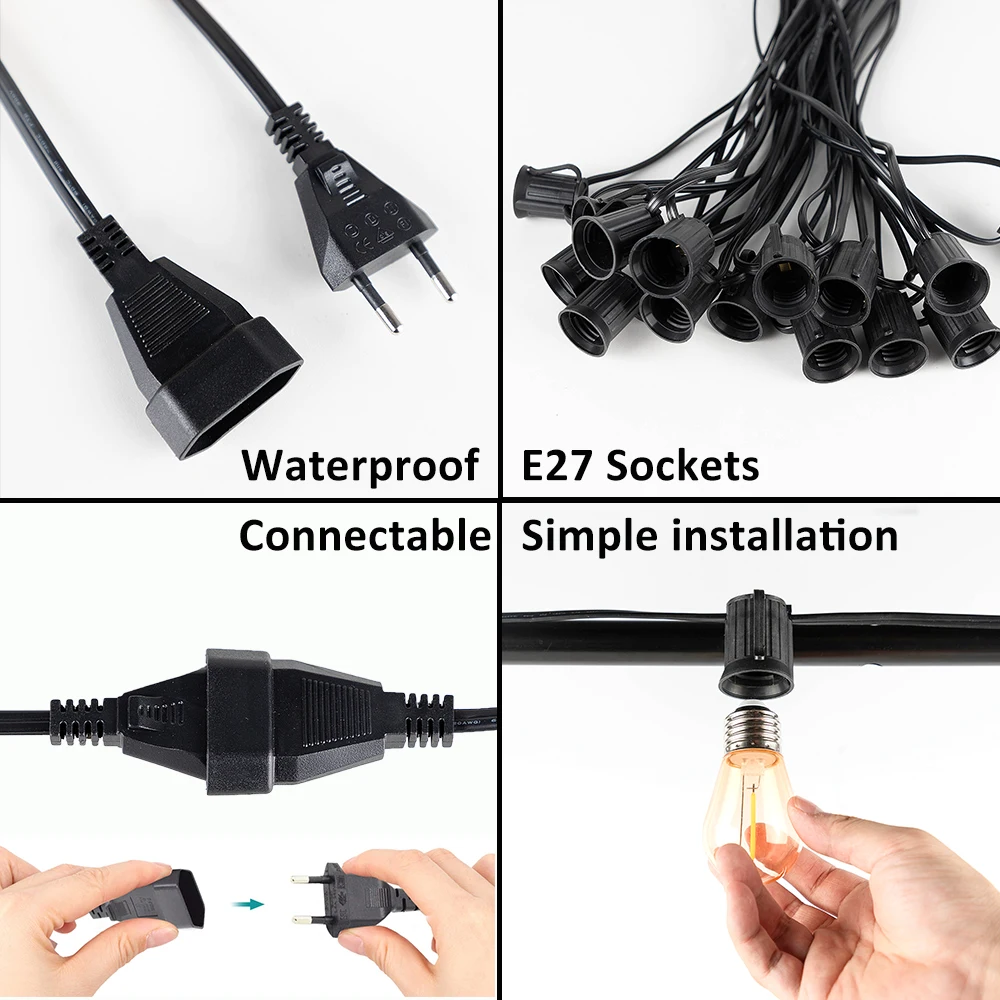 Shatterproof S14 Street Garland Connectable Plastic 2W IP44