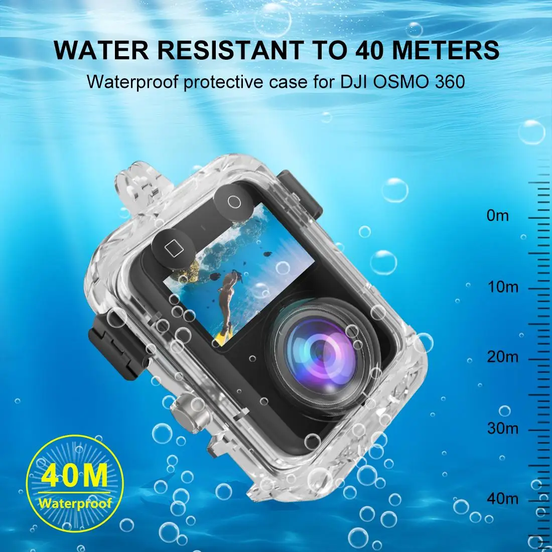 PULUZ For DJI Osmo 360 40m Depth Waterproof Camera Case Diving Housing Underwater Cover