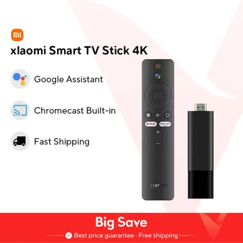 Global Version Xiaomi Mi TV Stick 4K Android TV 11 2GB RAM 8GB ROM Netflix Wifi Google Assistant Bluetooth 5.0 Smart TV Dongle