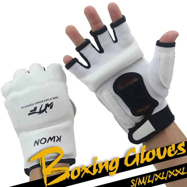 Gobygo half finger boxing gloves pu leather mma fighting kick boxing gloves karate muay thai training