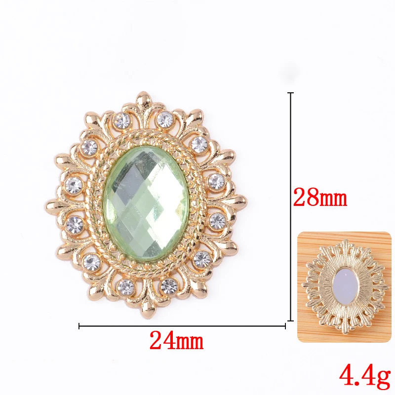 Gold Alloy Decorative Acrylic Buttons, 10PCS - Ideal for Clothing, Packaging, and Hair Accessories