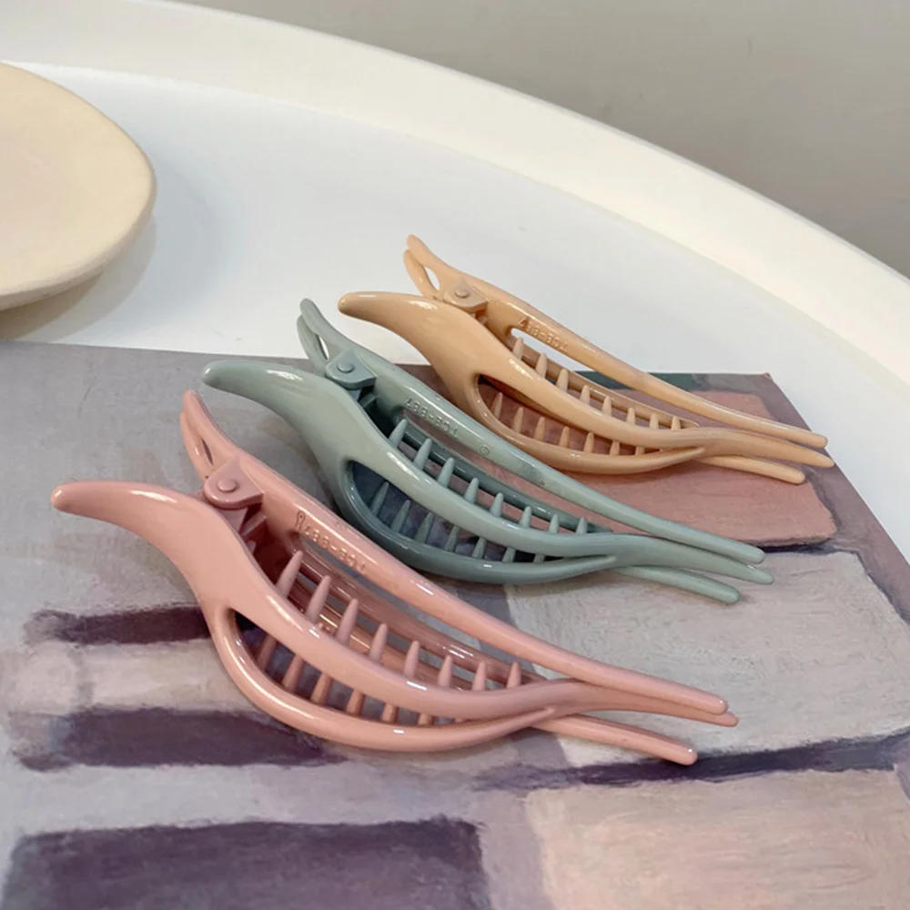 Women Plastic Dripping Fashion Top Clips Temperament Morandi Hair Clips Disk Hair Duckbill Clip Hairpin