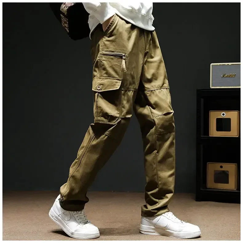 Pantalones de camuflaje multibolsillos de gran tamaño para hombre, pantalones cargo de camuflaje de alta calidad estilo Harajuku Emo con múltiples bolsillos y corte regular para hombre