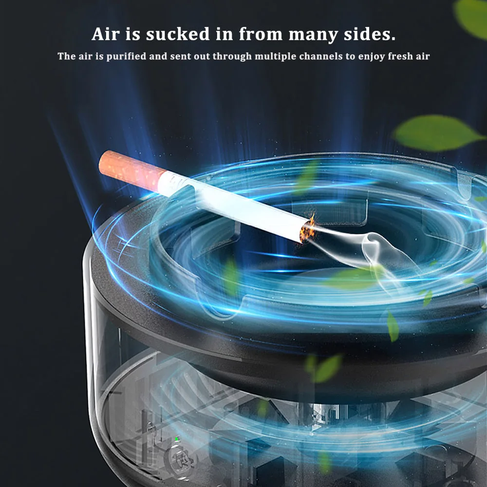 Small air purifier multifunctional ashtray Remove odor secondhand smoke dust smoking accessories for filtering secondhand smoke air purifier ashtray