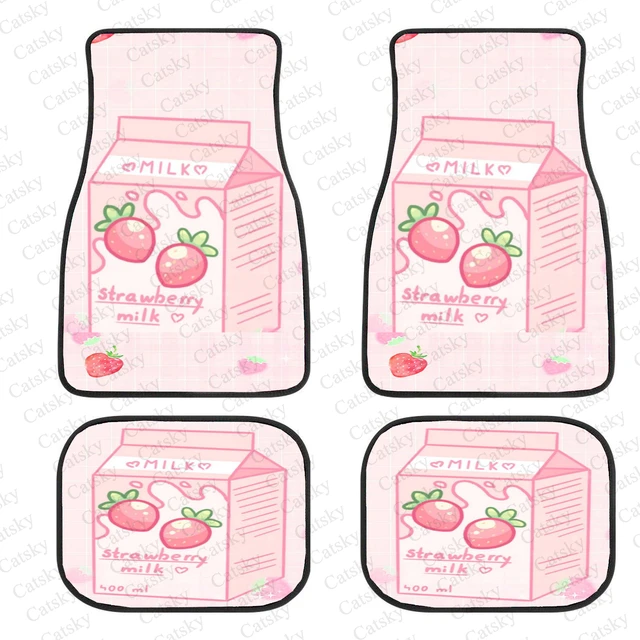 Tasty strawberry milk Car Floor Mats Cute Japanese style Kawaii