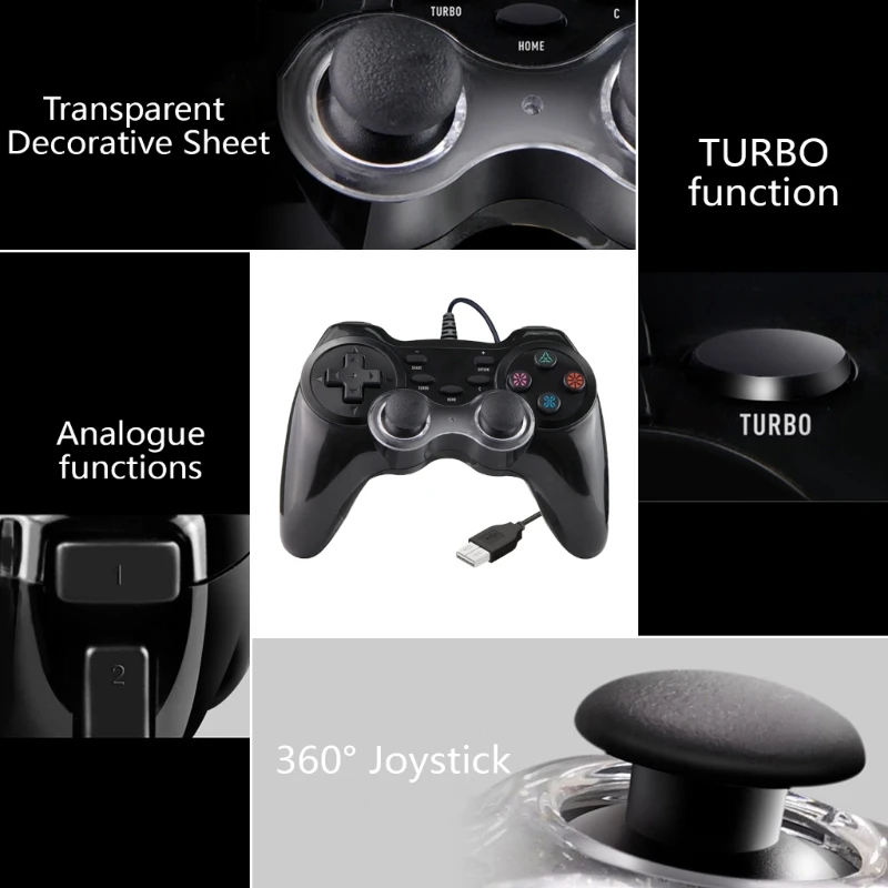

Corded Gamepad Wide Compatibility USB Corded Game Handle Joysticks