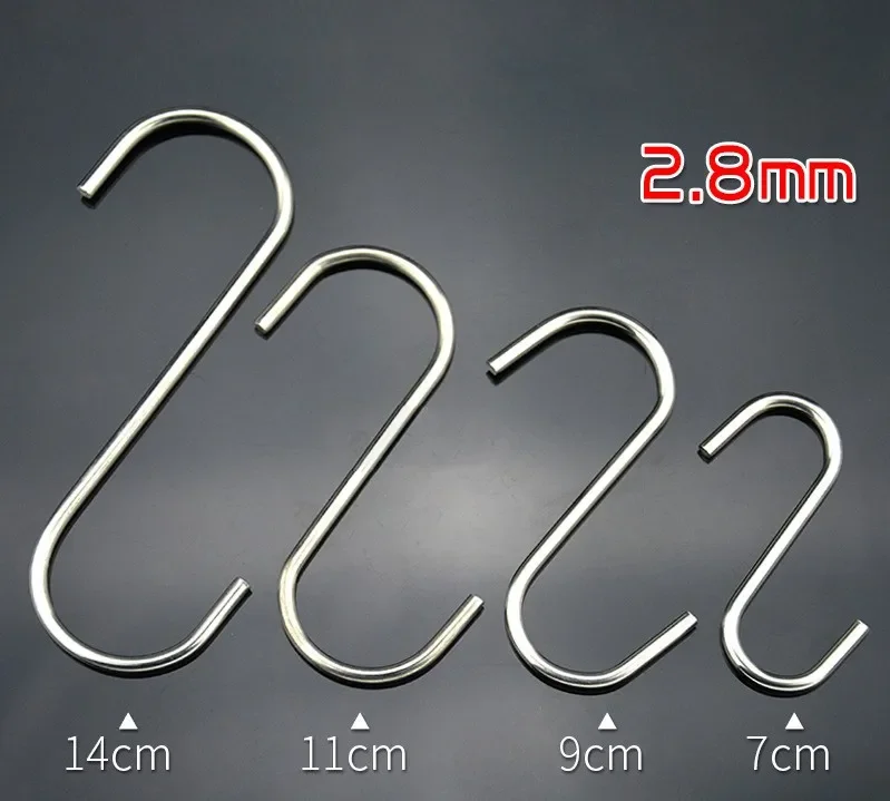 Stainless Steel S Shaped Hook Kitchen Bathroom Clothing S-shaped Hanger Hooks Multifunctional Metal Hanging Hook 1/5/10Pcs multi purpose hooks kitchen hooks metal hook