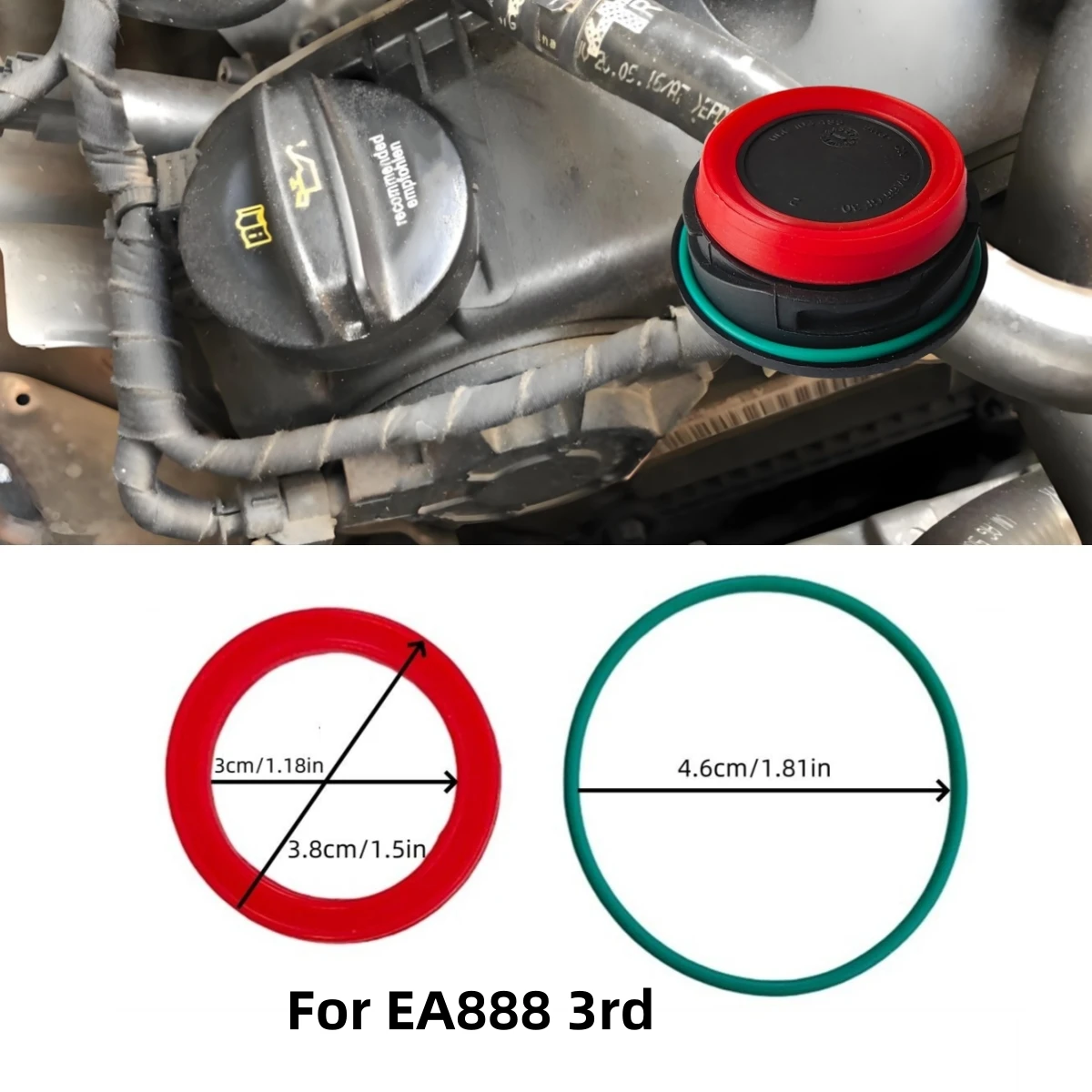 Oil Filler Cap Rubber Sealing Gasket For Audi A1 S1 A3 A4 A5 A6 A7 A8 S3 S4 S5 C6 C7 S7 S8 Q2 Q3 Q5 Q7 EA888 EA211 EA111 EA113