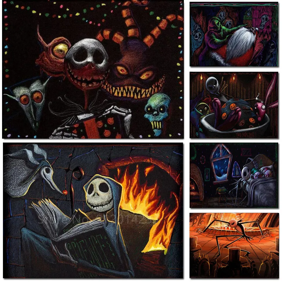 Nightmare Before Christmas Diamond Painting Disney 5D Diy Horror Mosaic Picture Of Rhinestone Full Diamond Ricamo Home