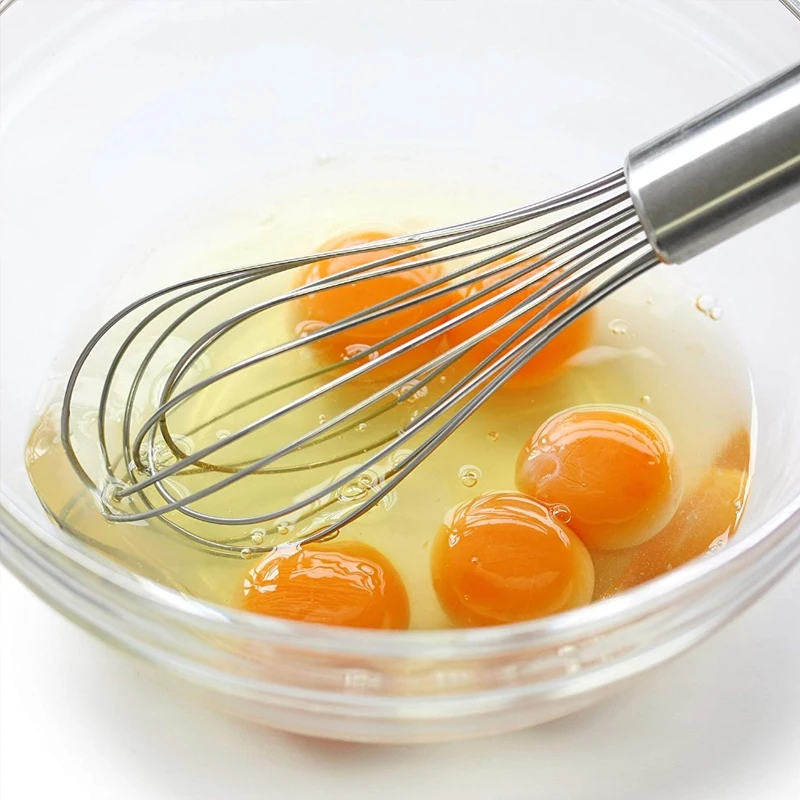 Egg Beater Food Mixer Egg Separator Rotary Whisk Electric Whisk Handheld Electric Whisk Egg Yolk Mixer 8/10/12 Inch Egg Whisk 6 Wire Stainless Steel Kitchen Balloon Whisks Manual Egg Beater Blender Mixing Mixer Tools