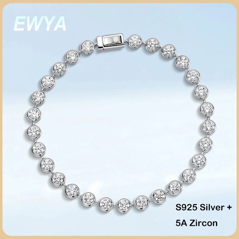 Bracelet Tennis Double Rang Silverly En Argent Sterling Avec Zircons - Neuf Avec étiquettes