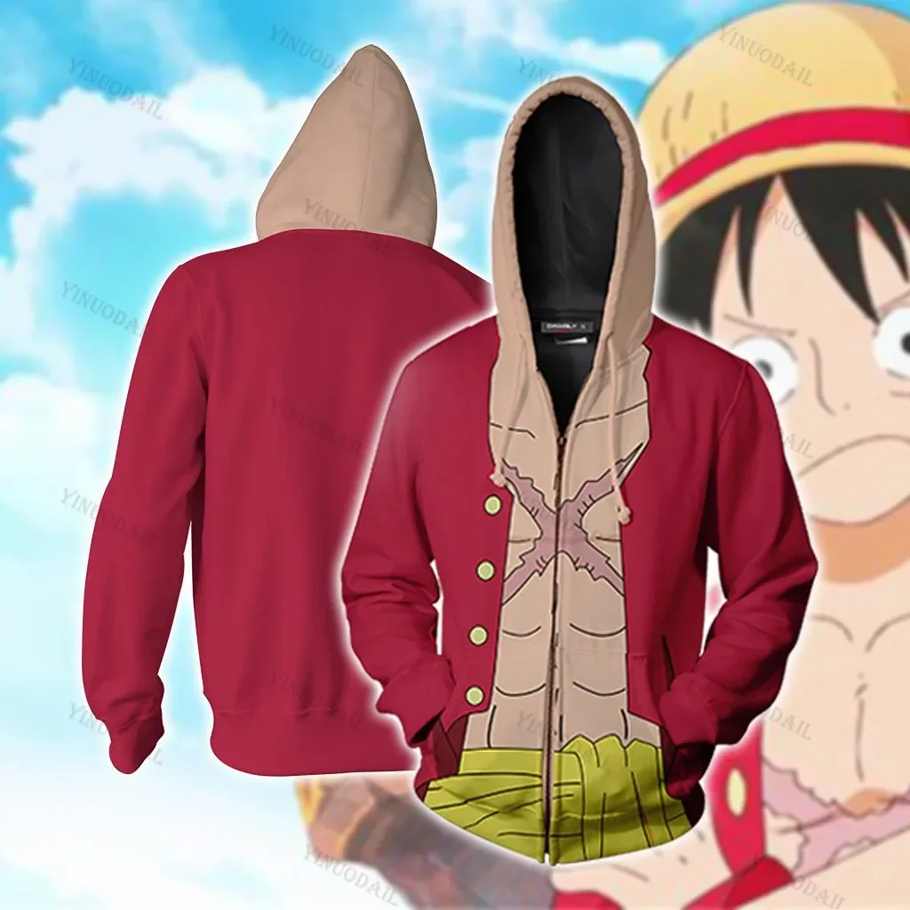 Sudadera con capucha de anime con estampado 3D, sudadera tipo pulóver, mono D Luffy, Ace, Sabo, Shanks, Law, traje de chándal de batalla, ropa de abrigo informal