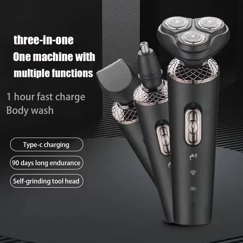 Electric Shaver Electric Razor Rotary Shaver Electrical Rotary Shaver Cordless Shaver Electric Shavers for Men Waterproof Electric Trimmer Razor Wet & Dry Use Rechargeable Battery Rotary Shavers