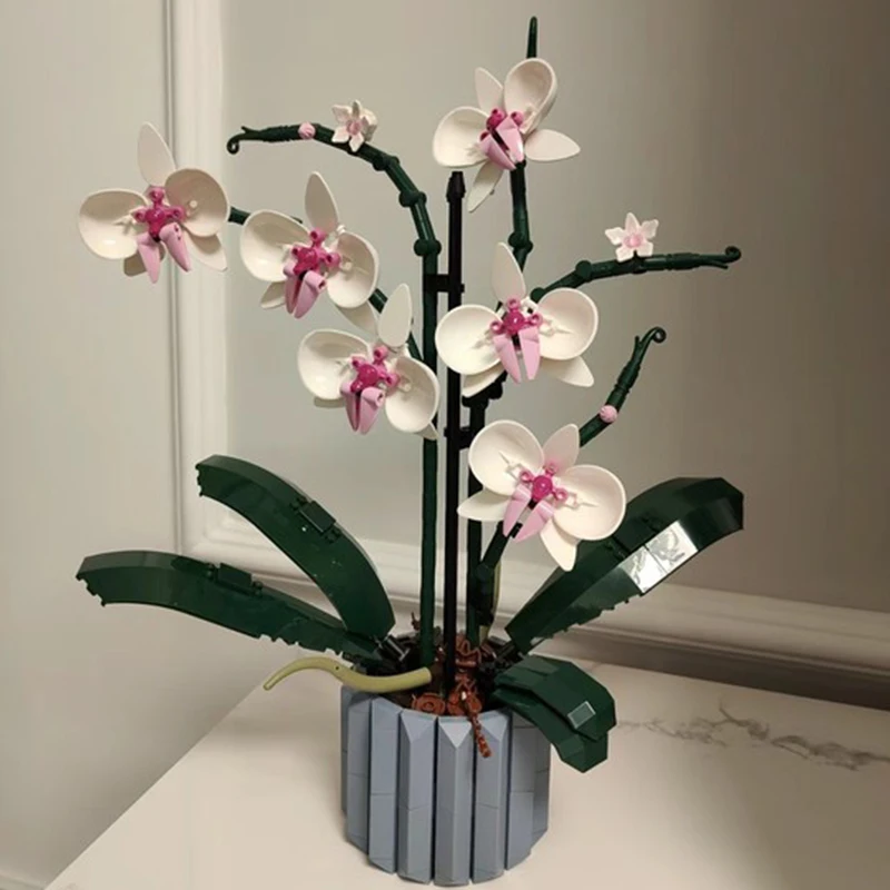 Blocos de Construção Bouquet Orchid, Bonsai Planta Brinquedo Montado para Adulto, Presente de Aniversário para Menino e Menina, 10311,608 Pcs