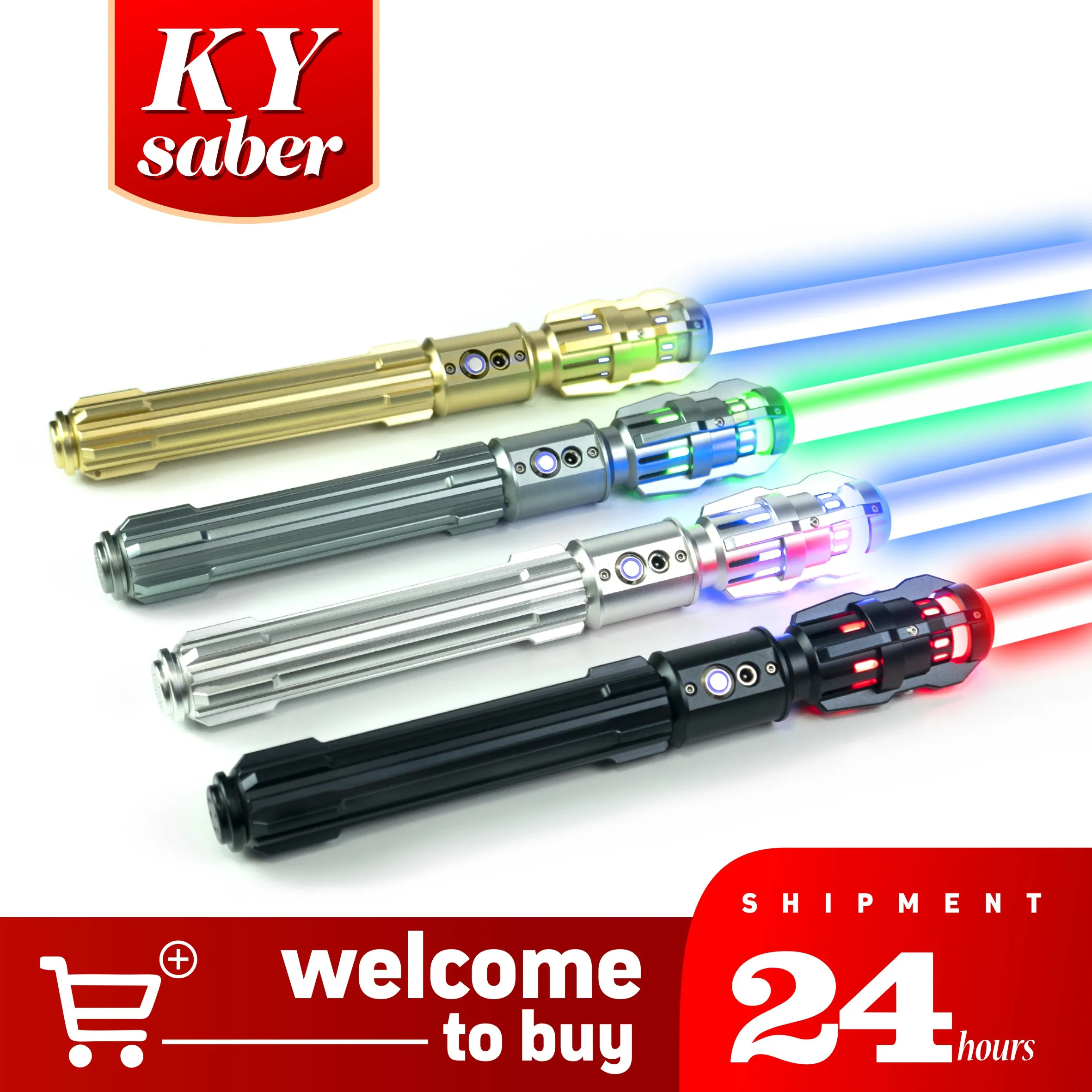 S OUJCEN Spada Laser RGB 15 Colori - Manico In Metallo, Lama PC 56cm, Ricaricabile Type-C, 4 Modalità Con Effetti Sonori Per Duelli