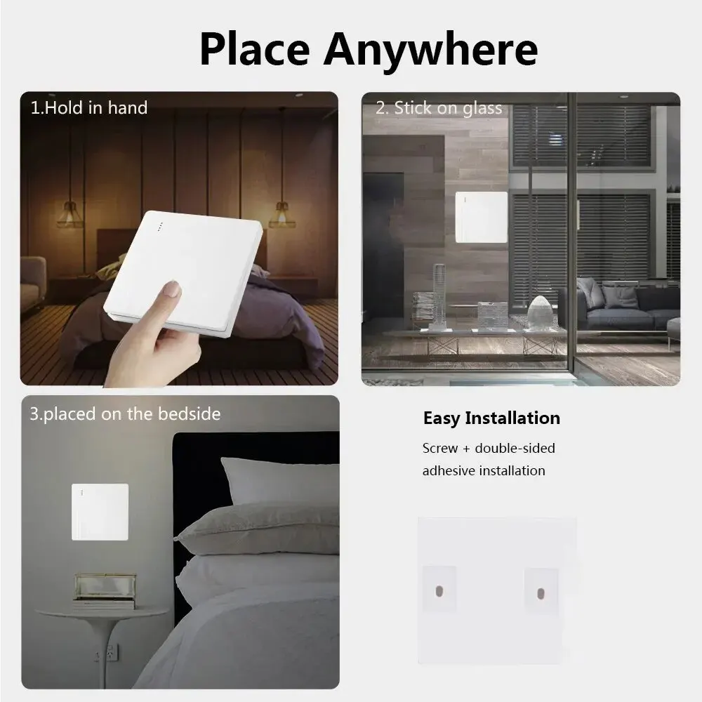 Wireless Light Switch Smart Switch Modules Smart Switch Module Smart Wall Switch Wireless Remote Control Relay Module LED Push Button Switch 10A 220V RF 433Mhz EU Standard Wall Power Touch