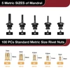 M3~M8 Home Nut Riveting Machine, Industrial Grade DIY Plug-in Nut Quick Riveting Tools, Including 100 Rivet Nuts, Rivet Nut Gun 3