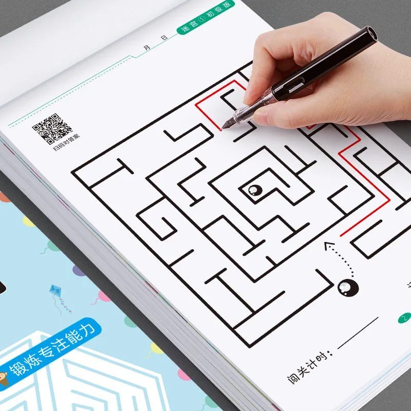 

Children's Concentration Maze Training Book Student Thinking Development Attention Game Puzzle Intelligence Development Toys