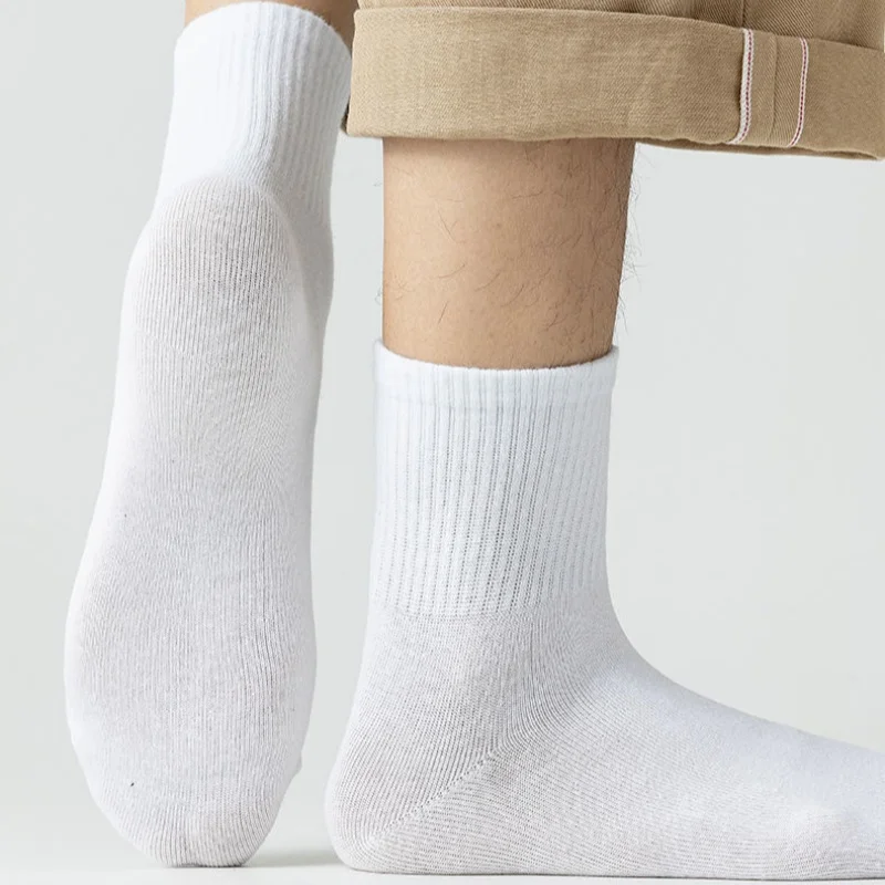 5 Pairs Unisex Solid Color Medium Tupe Socks Cotton Business Breathable Odorproof High-quality Men's Women's Ankle Socks 9 Sa4abd9dfa2ac4d4c85448e18cd81ec21l