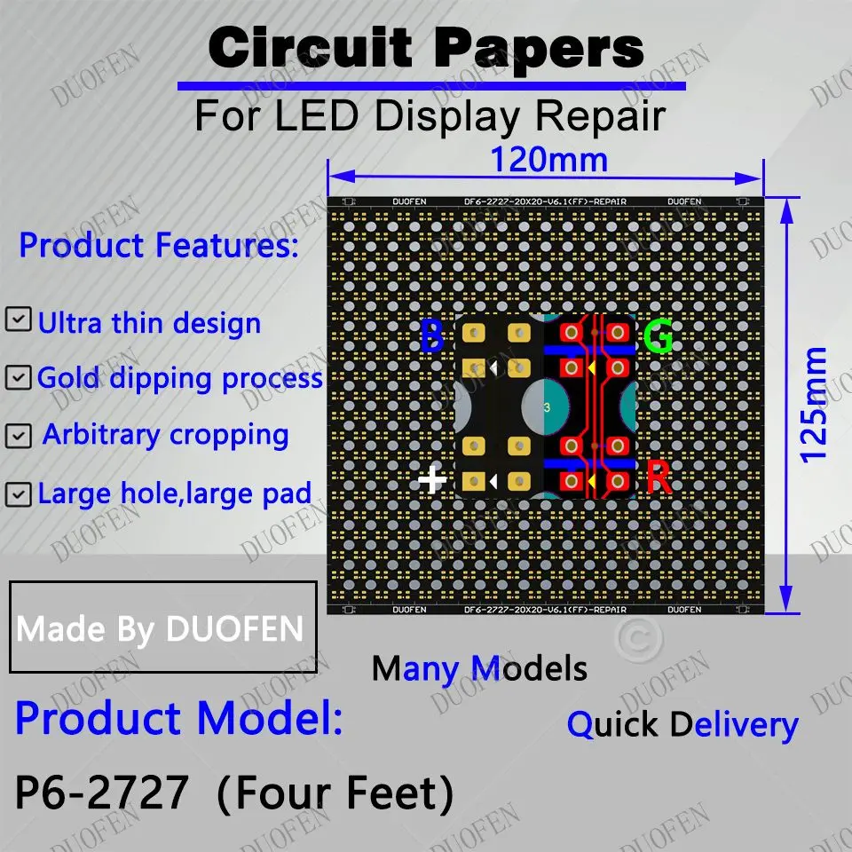 P6-2727（Four Feet） Circuit Paper，120X125mm ,Used for repairing damaged PCB pads