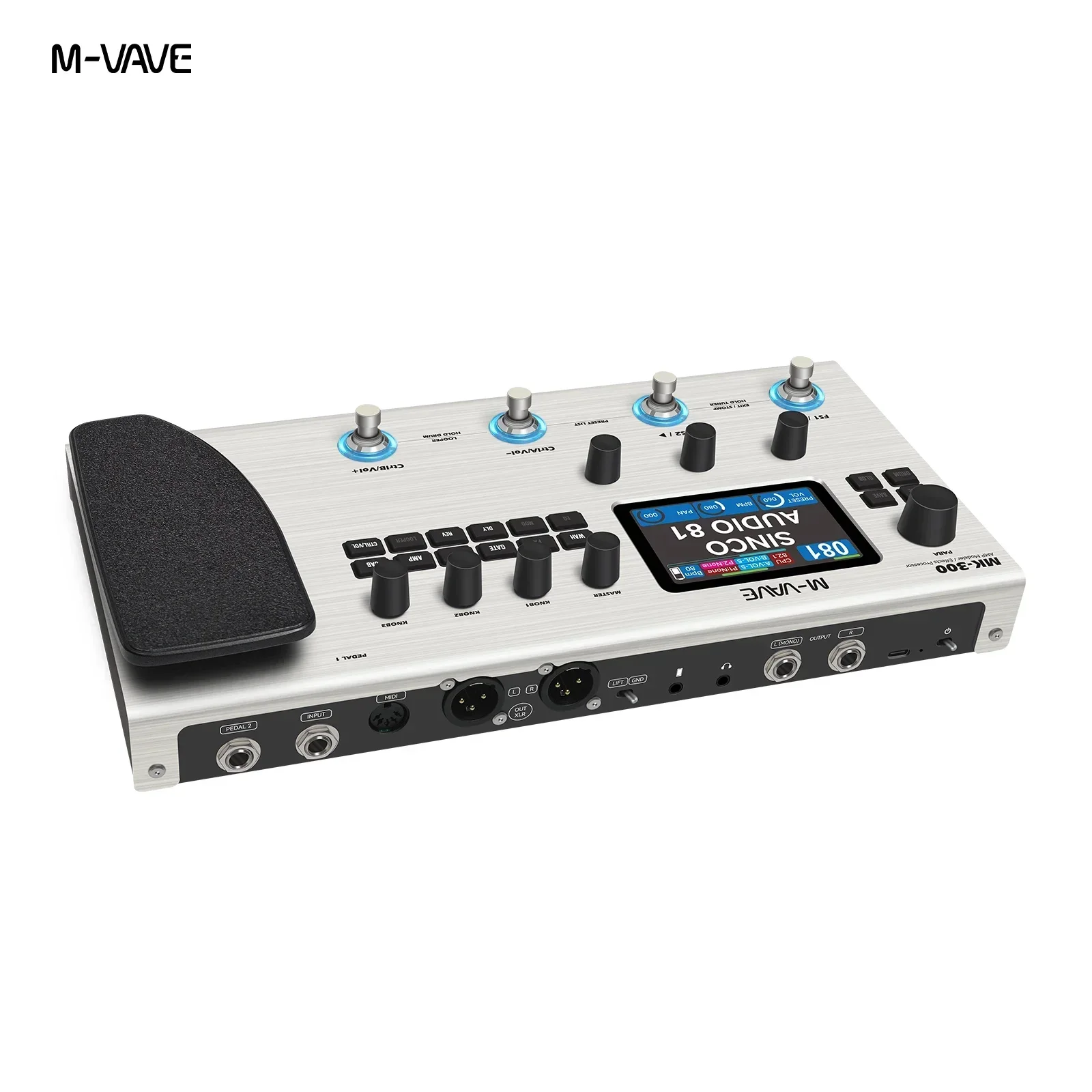M-VAVE MK-300 Guitar Bass Multi-Effect Processor ANN Neural Modeling With 150s Looper 128 Drums MIDI DAW 120AMP 10h Battery