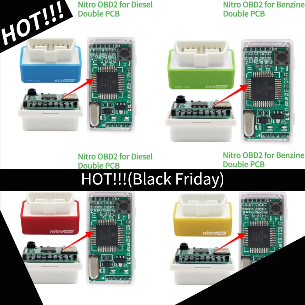 Nitro Dual Board Fuel Economy Chip Tuning Eco Obd2 Plug And Drive 15% Risparmio Di Carburante Eco Obd2 Chip Tuning Box Plug & Driver Tool