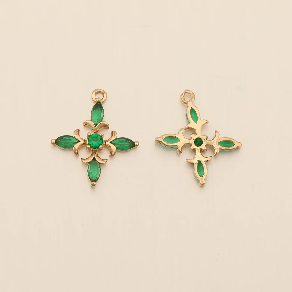 Cordial Design 17*20MM 50Pcs Rhinestone Pendant/Jewelry Findings & Components/CZ Charms/Flower Shape/Hand Made/DIY Jewelry Parts - cordial