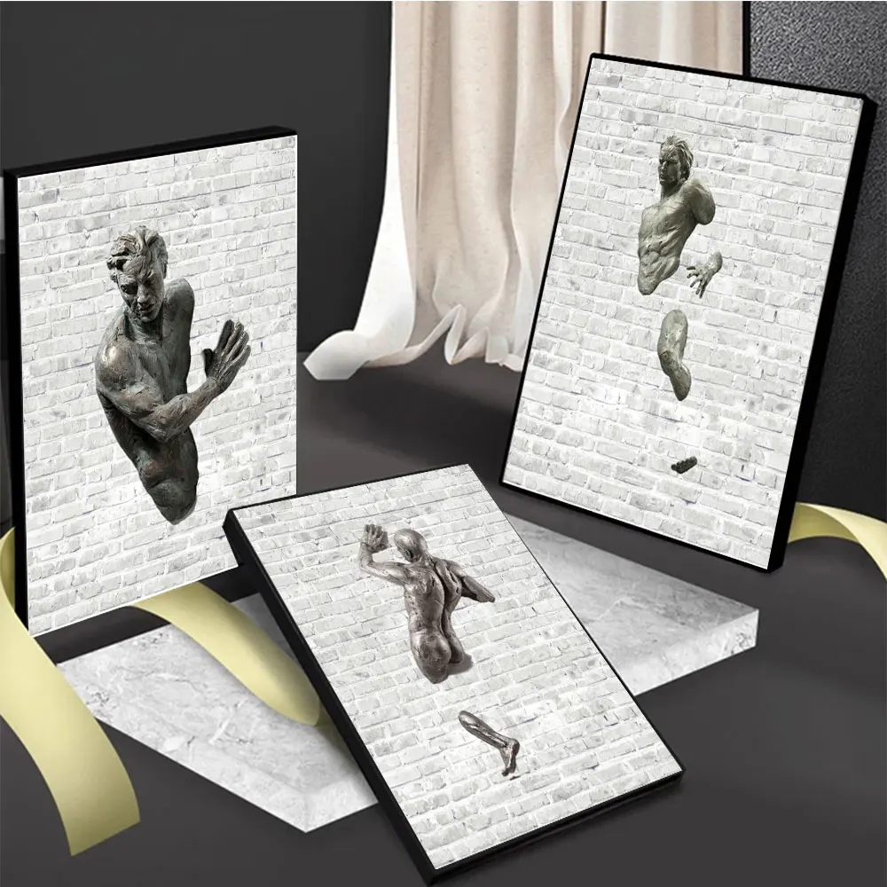 

Abstract Visual 3D Art Metal Figure Canvas Painting Wall Art Portrait Posters and Prints Picture for Living Room Home Decor Gift
