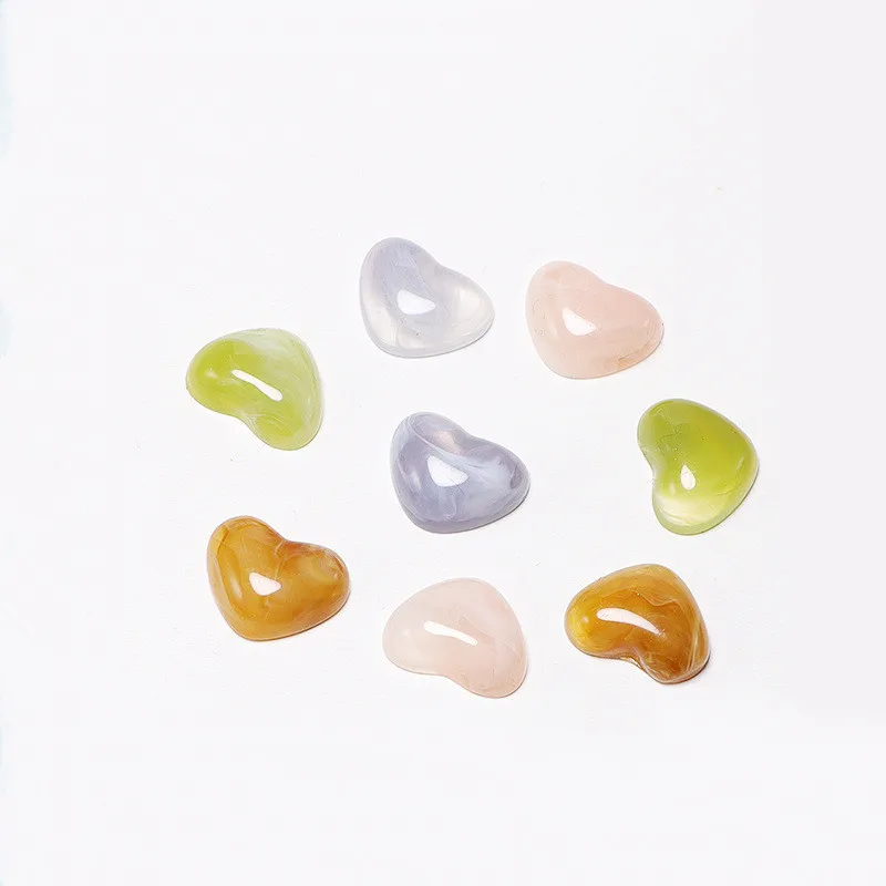 

100 PCS 11x14mm Resin Half Heart Earrings Hairpin Accessories For DIY Jewelry Making Material
