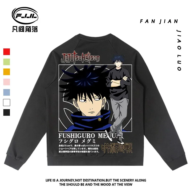 

Spell Back To War Animation Joint Crewneck Hoodie Men Five Enlightenment Summer Oil Jefu Black Anime Surrounding Clothes Autumn