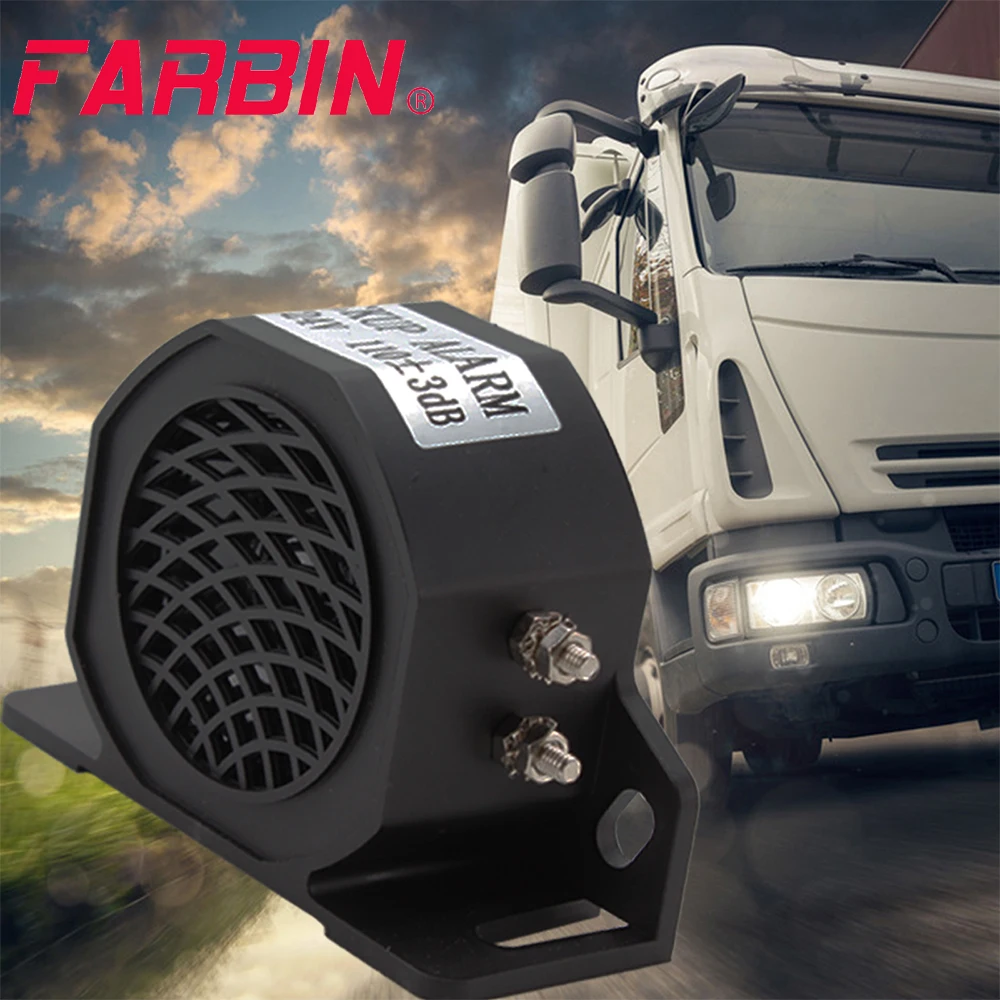 FARBIN Back-up Car Horn 105dB 12V/24V Waterproof Industrial Reversing Alarm Signal Super Loud Beeper For Truck  Car Accessorty