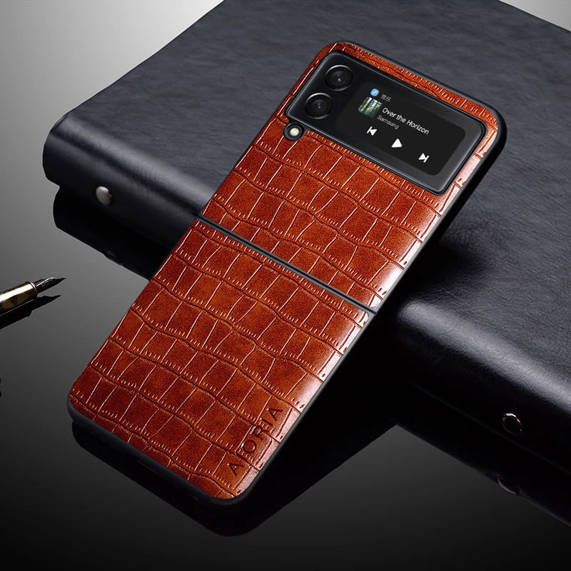case for samsung z flip 3 Luxury Crocodile Leather Phone Bag Case for Samsung Galaxy Z Flip 3 Flip4 Flip 4 5G Flip3 Zflip4 Anti-Knock Fitted Cover z flip3 case