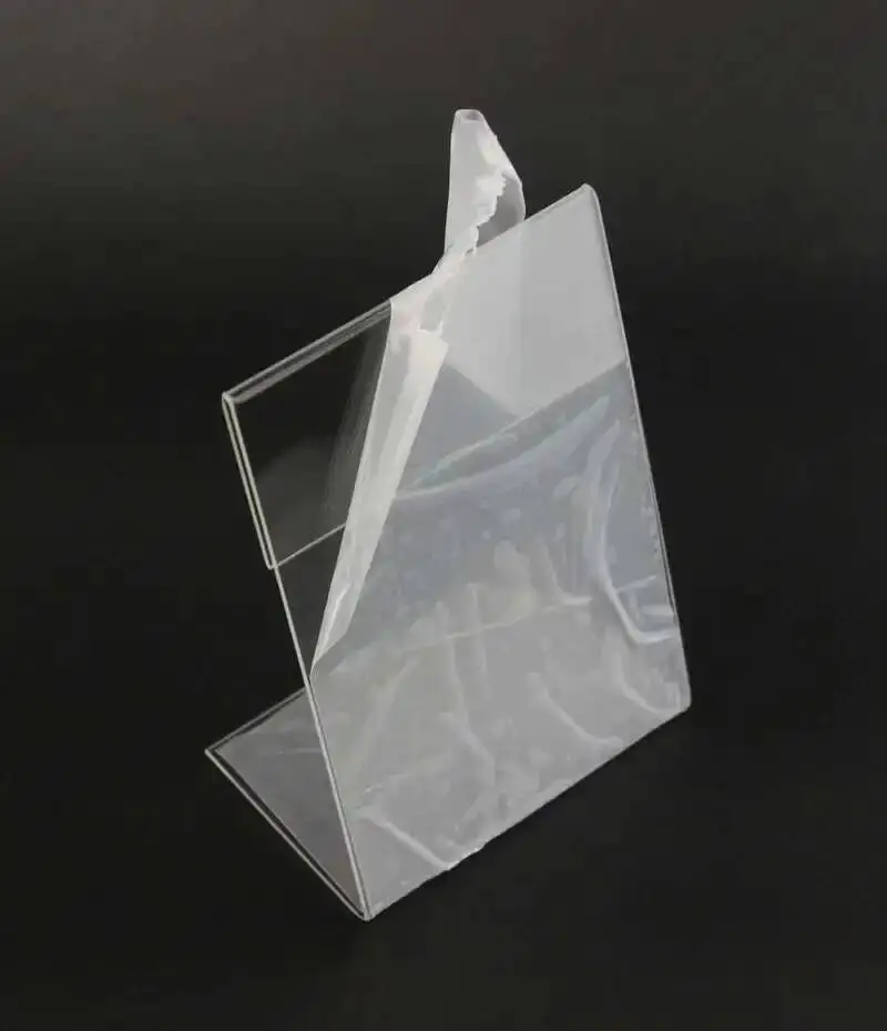 10 stücke Acryl Transparent Karte Halter Stehen Schreibtisch Zeichen Label Rahmen Display Papier Karte Halter A6 1,3mm Preis Label halter Stehen – Detail 2