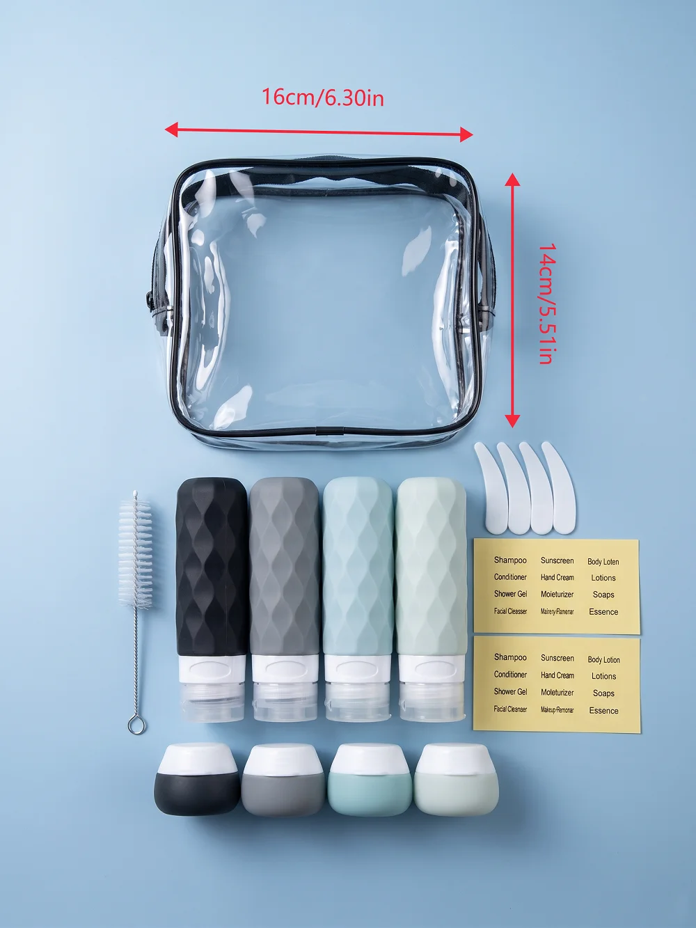 Leak-Proof Silicone Travel Toiletry Bottle Set for Skincare and Cosmetics