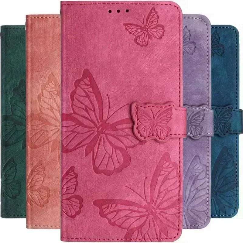 Charming Butterfly Design Phone Wallet Case - Stylish and Protective Cover