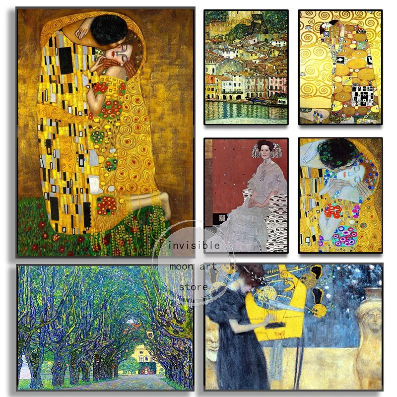 pintura-en-lienzo-del-pintor-simb-lico-gustav-klimt-artworks-p-ster-art