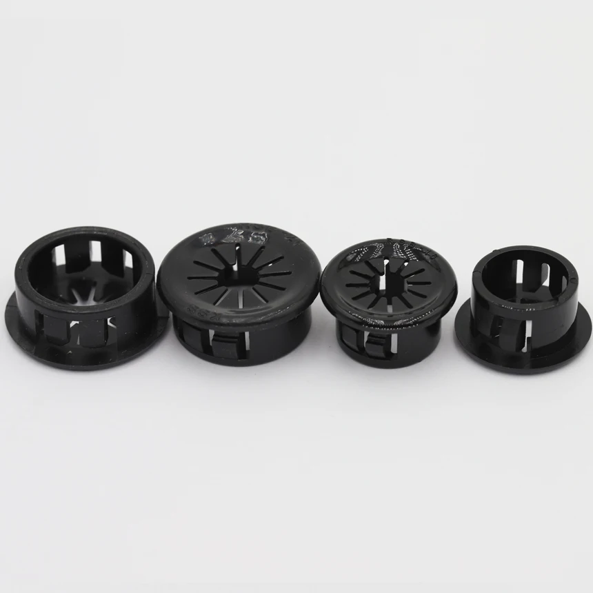 RSB 16-60mm Black Plastic Cable Wire Table Protective Buckle Snap Locking Bushing Petal Retaining Ring Bungs Plug Grommet Cover