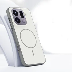 Magnetic Double Color Matte Phone Case with Metal Button and Ultra Skin Feel Back Cover for OPPO Find X9s Pro (Grey)