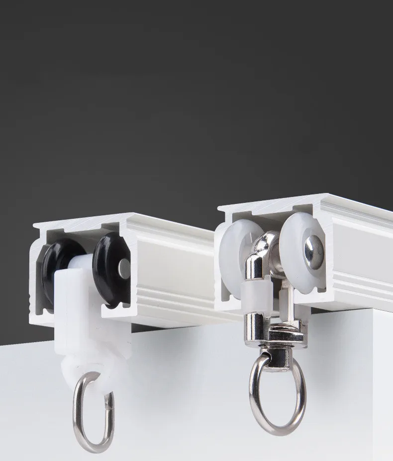 Description Picture 6 of item10pcs Curtain Track Pulley Plastic Stainless Steel Roller Nylon Wheel Window Hardware Accessories Bathroom Curtain Hook Wheel
