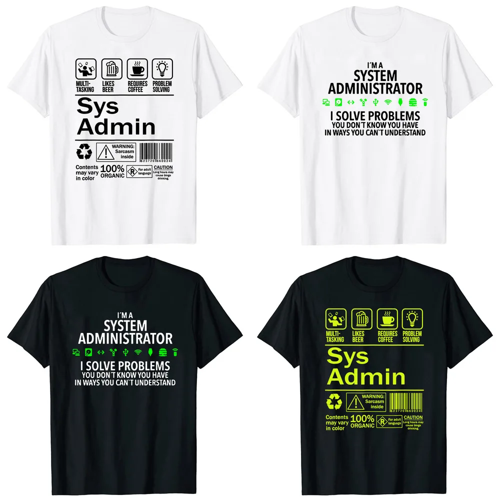 Men's Cotton T-shirt For System Administrators Graphic Design_voghion.com
