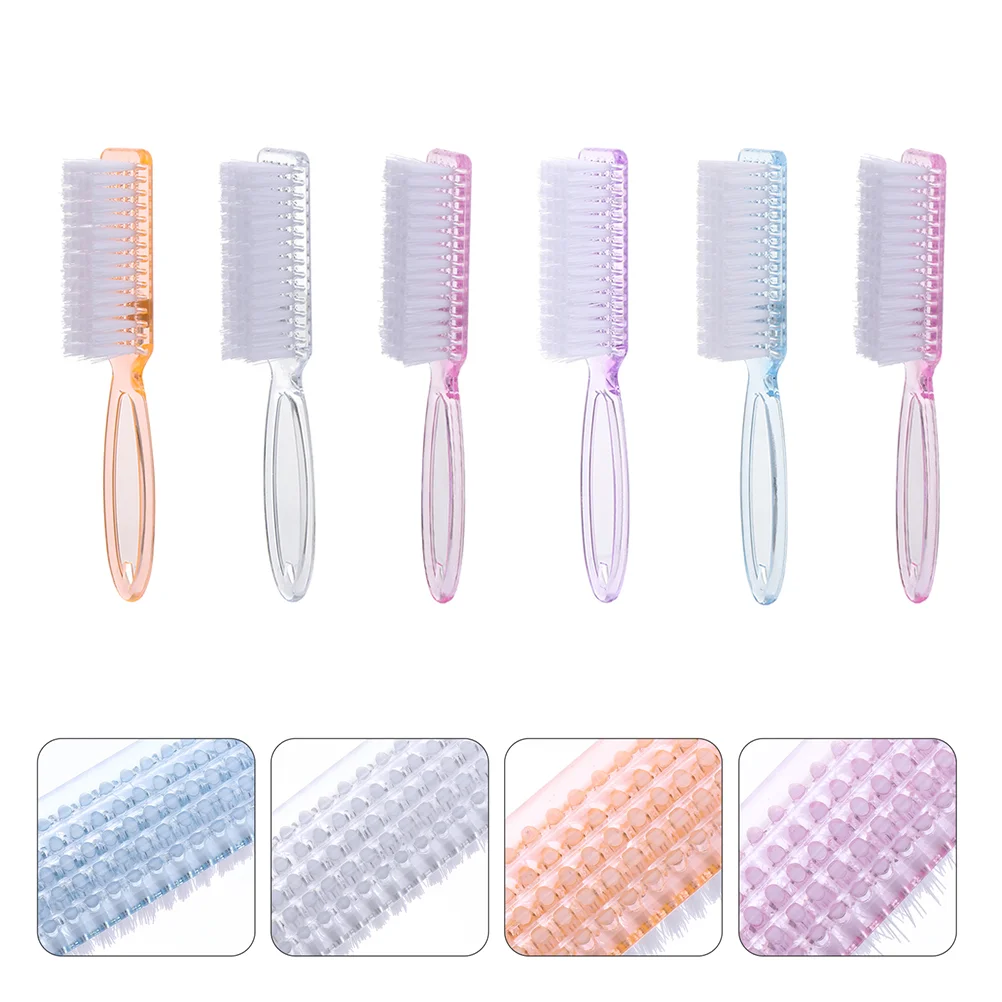 

6 Pcs Long Handle Nail Brush Bedrooms Home Fingernail Tool Plastic Household Cleaning Simple